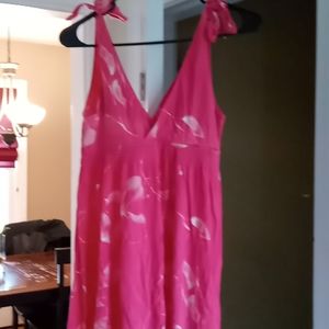 Sundress in good condition, pink w leaf design